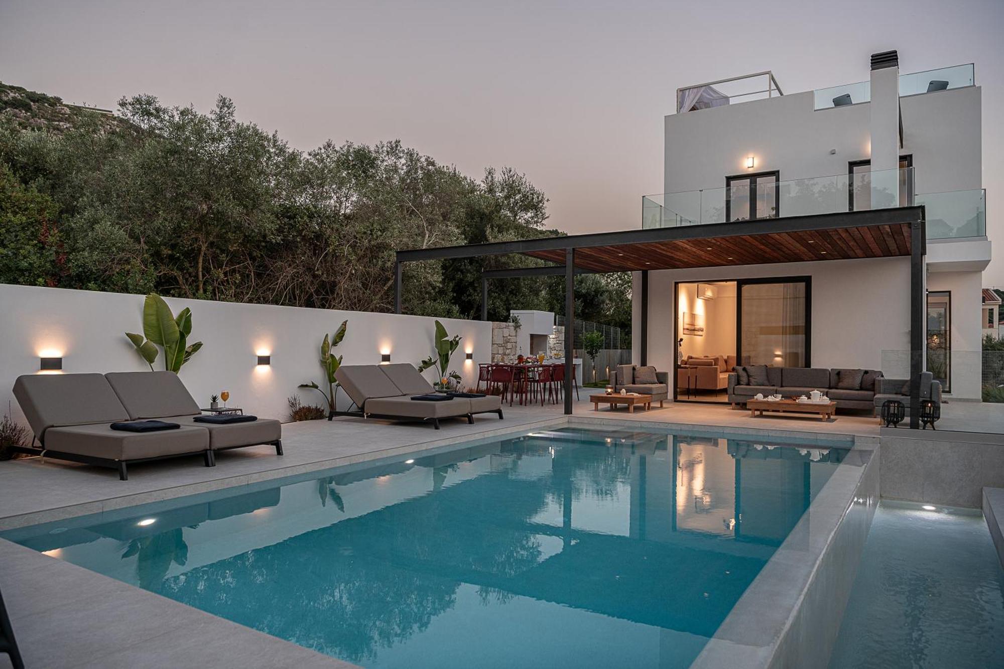 Avrilia Seaside Villa Heated Pool Almirida Eksteriør bilde