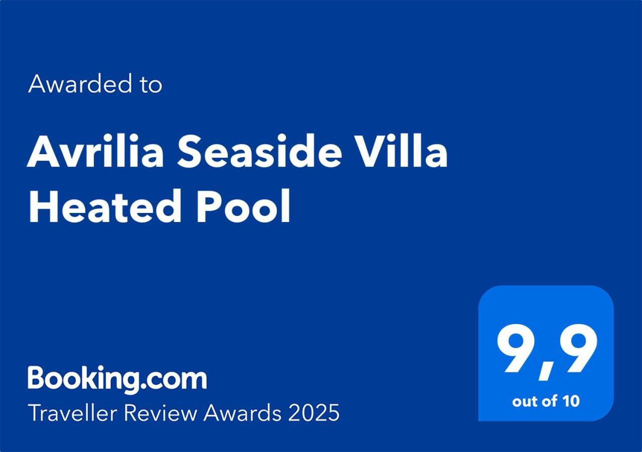 Avrilia Seaside Villa Heated Pool Almirida Eksteriør bilde